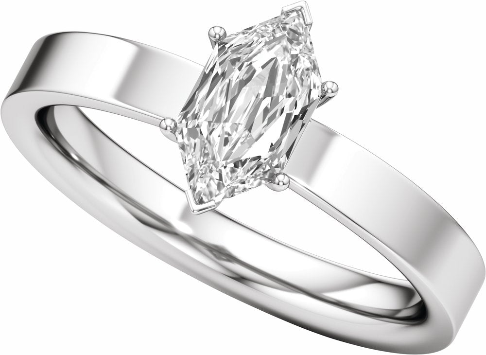 14K White Gold 1 CT Lab-Grown Diamond Engagement Ring