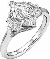 14K White Gold 2 5/8 CTW Lab-Grown Diamond Three-Stone Engagement Ring