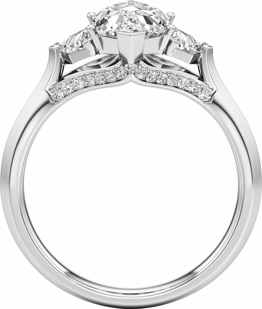 14K White Gold 2 5/8 CTW Lab-Grown Diamond Three-Stone Engagement Ring