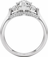 14K White Gold 2 5/8 CTW Lab-Grown Diamond Three-Stone Engagement Ring