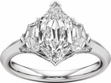14K White Gold 2 5/8 CTW Lab-Grown Diamond Three-Stone Engagement Ring