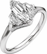 14K White Gold 1 1/2 CTW Lab-Grown Diamond Three-Stone Engagement Ring