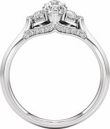 14K White Gold 1 1/2 CTW Lab-Grown Diamond Three-Stone Engagement Ring