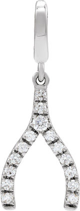 Sterling Silver 1/8 CTW Lab-Grown Diamond Wishbone Charm/Pendant