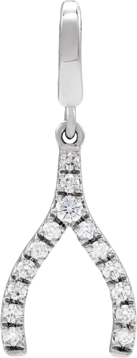 Sterling Silver 1/8 CTW Lab-Grown Diamond Wishbone Charm/Pendant