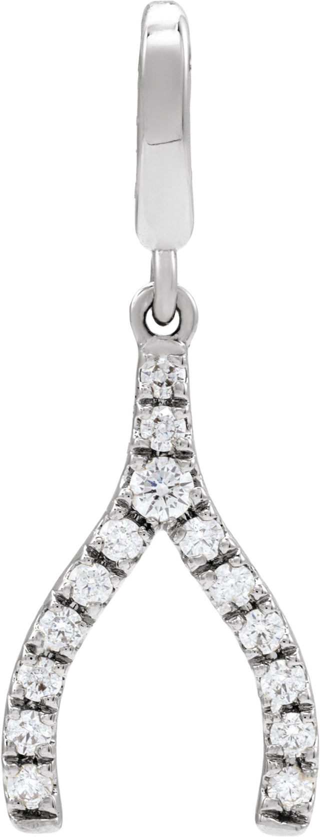 Sterling Silver 1/8 CTW Lab-Grown Diamond Wishbone Charm/Pendant