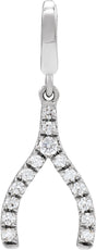 Sterling Silver 1/8 CTW Lab-Grown Diamond Wishbone Charm/Pendant