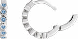 Sterling Silver Natural Aquamarine 15 mm Hinged Hoop Earrings