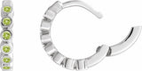 Sterling Silver Natural Peridot 15 mm Hinged Hoop Earrings