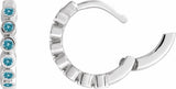 Sterling Silver Natural Blue Zircon 15 mm Hinged Hoop Earrings