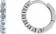 Sterling Silver Natural Aquamarine 15 mm Hinged Hoop Earrings