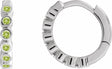 Sterling Silver Natural Peridot 15 mm Hinged Hoop Earrings