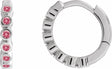 Sterling Silver Natural Pink Tourmaline 15 mm Hinged Hoop Earrings