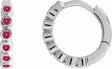 Sterling Silver Lab-Grown Ruby 15 mm Hinged Hoop Earrings
