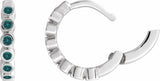 Sterling Silver Lab-Grown Alexandrite 15 mm Hinged Hoop Earrings