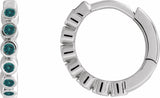 Sterling Silver Lab-Grown Alexandrite 15 mm Hinged Hoop Earrings