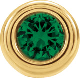14K Yellow Gold 5 mm Imitation Emerald Pendant