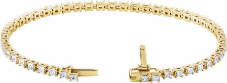 14K Yellow Gold 2 1/2 CTW Lab-Grown Diamond 7" Line Bracelet