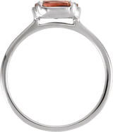 10K White Gold Natural Pink Tourmaline Claw-Prong Bezel-Style Ring