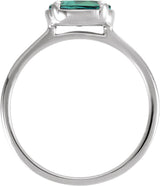 Sterling Silver Lab-Grown Alexandrite Claw-Prong Bezel-Style Ring