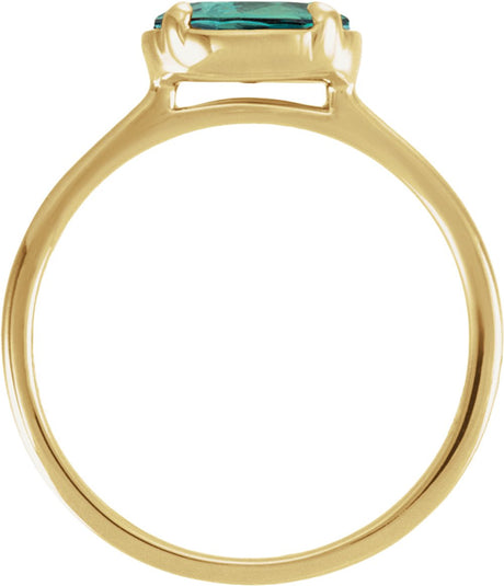 14K Yellow Gold Vermeil Lab-Grown Alexandrite Claw-Prong Bezel-Style Ring