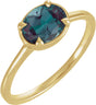 14K Yellow Gold Lab-Grown Alexandrite Claw-Prong Bezel-Style Ring