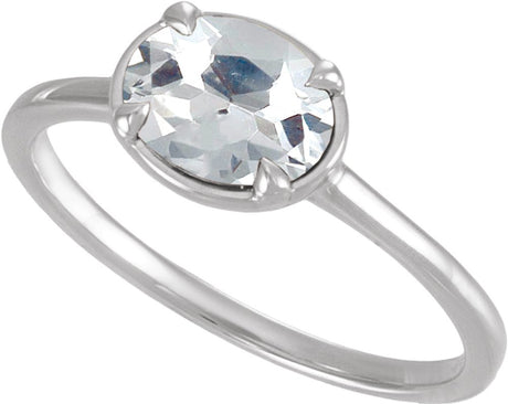 10K White Gold 1 1/4 CT Lab-Grown Diamond Claw-Prong Bezel-Style Ring