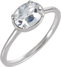 14K White Gold 1 1/4 CT Lab-Grown Diamond Claw-Prong Bezel-Style Ring