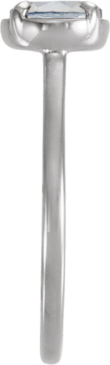 10K White Gold 1 1/4 CT Lab-Grown Diamond Claw-Prong Bezel-Style Ring