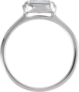 10K White Gold 1 1/4 CT Lab-Grown Diamond Claw-Prong Bezel-Style Ring