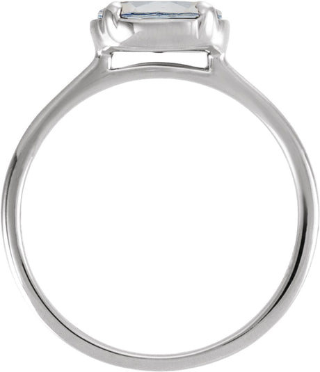 Sterling Silver 1 1/4 CT Lab-Grown Diamond Claw-Prong Bezel-Style Ring