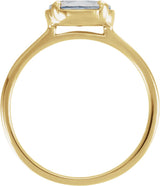 10K Yellow Gold 1 1/4 CT Lab-Grown Diamond Claw-Prong Bezel-Style Ring