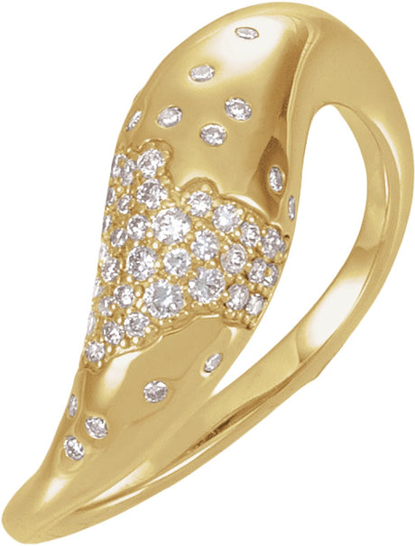 14K Yellow Gold 1/4 CTW Lab-Grown Diamond Scattered Pavé-Style Ring