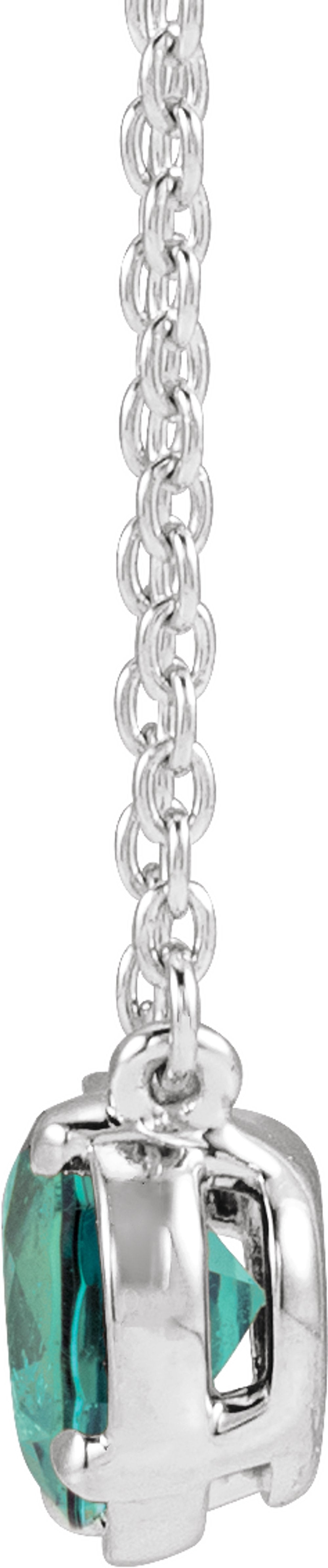Sterling Silver Lab-Grown Alexandrite Claw-Prong Bezel-Style 18" Necklace