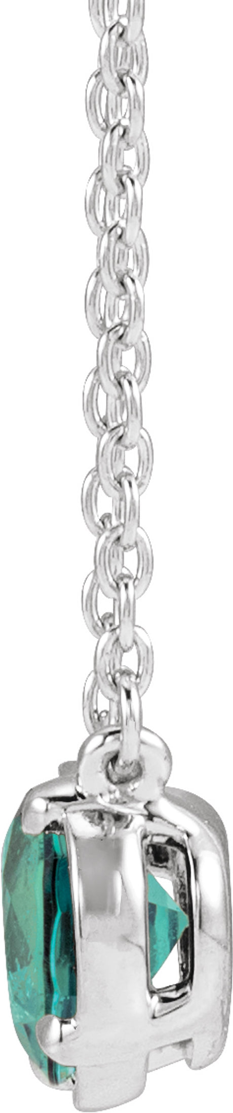 Sterling Silver Lab-Grown Alexandrite Claw-Prong Bezel-Style 18" Necklace