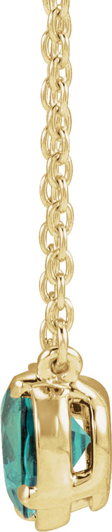 10K Yellow Gold Lab-Grown Alexandrite Claw-Prong Bezel-Style 18" Necklace