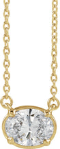 14K Yellow Gold 1 1/4 CT Lab-Grown Diamond Claw-Prong Bezel-Style 18" Necklace