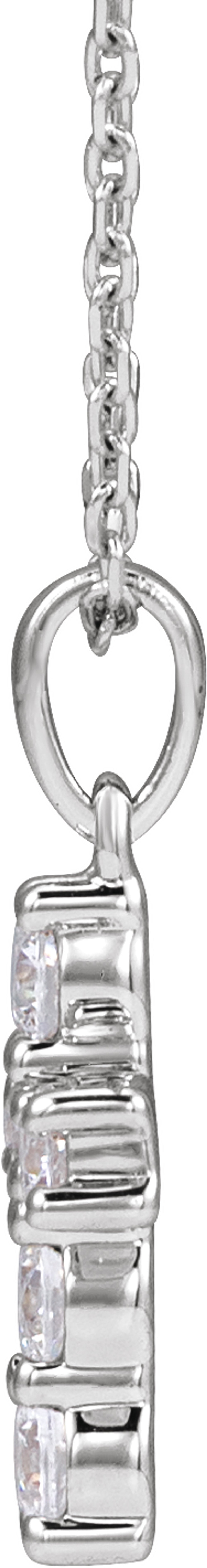 Sterling Silver 1/3 CTW Lab-Grown Diamond Cross 18" Necklace