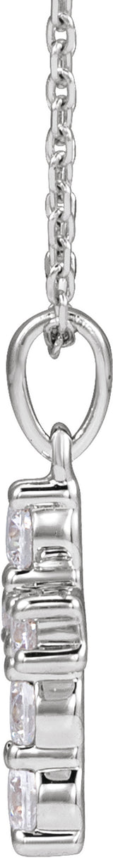Sterling Silver 1/3 CTW Lab-Grown Diamond Cross 18" Necklace