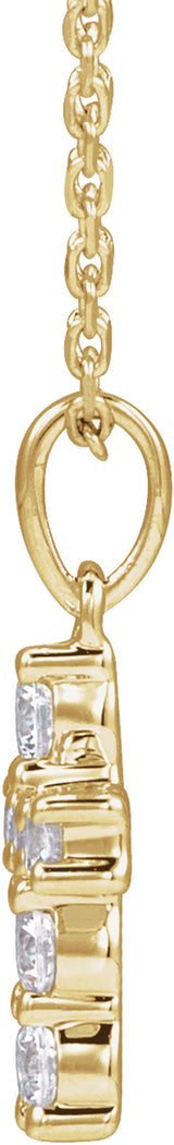 14K Yellow Gold 1/4 CTW Lab-Grown Diamond Cross 18" Necklace