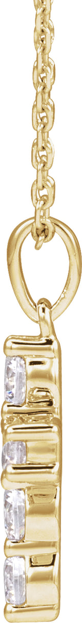 14K Yellow Gold 1/2 CTW Lab-Grown Diamond Cross 18" Necklace