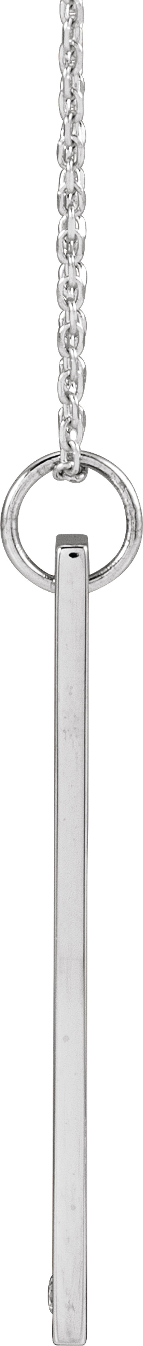 Sterling Silver .03 CT Natural Diamond Engravable Bar 16-18" Necklace