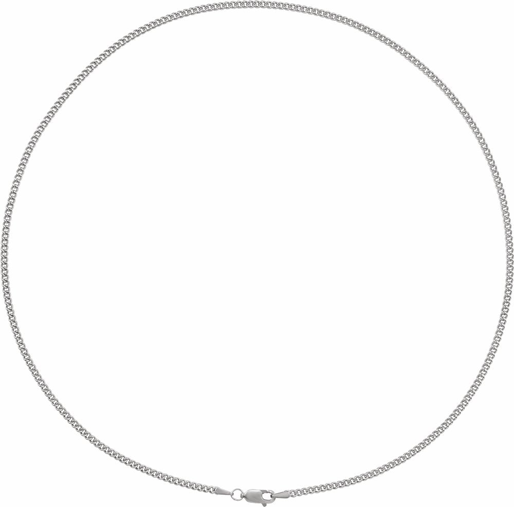 Sterling Silver 2.25 mm Curb 18" Chain