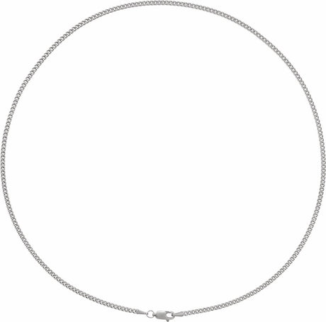 Sterling Silver 2.25 mm Curb 18" Chain