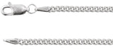 14K White Gold 2.25 mm Curb 18" Chain