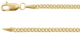 14K Yellow Gold 2.25 mm Curb 18" Chain