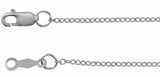 18K White Gold 1.3 mm Cable 16" Chain