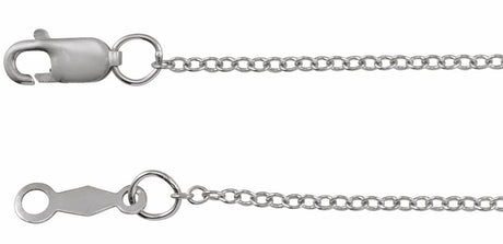 18K White Gold 1.3 mm Cable 16" Chain