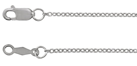 Rhodium-Plated Sterling Silver 1.3 mm Adjustable Cable 16-18" Chain