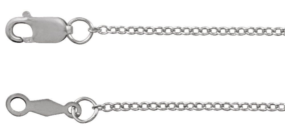 18K White Gold 1.3 mm Adjustable Cable 16-18" Chain